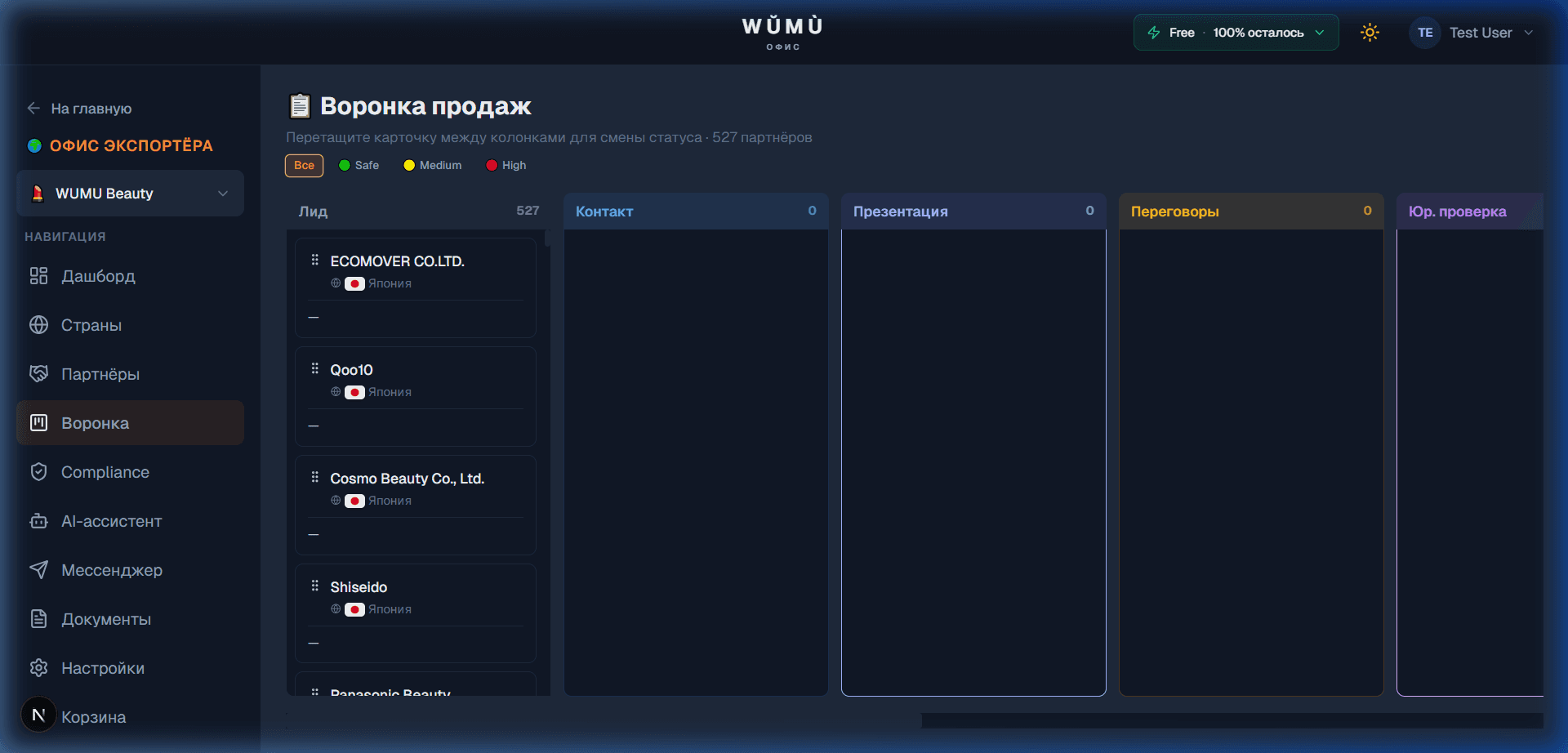 Kanban-доска воронки продаж