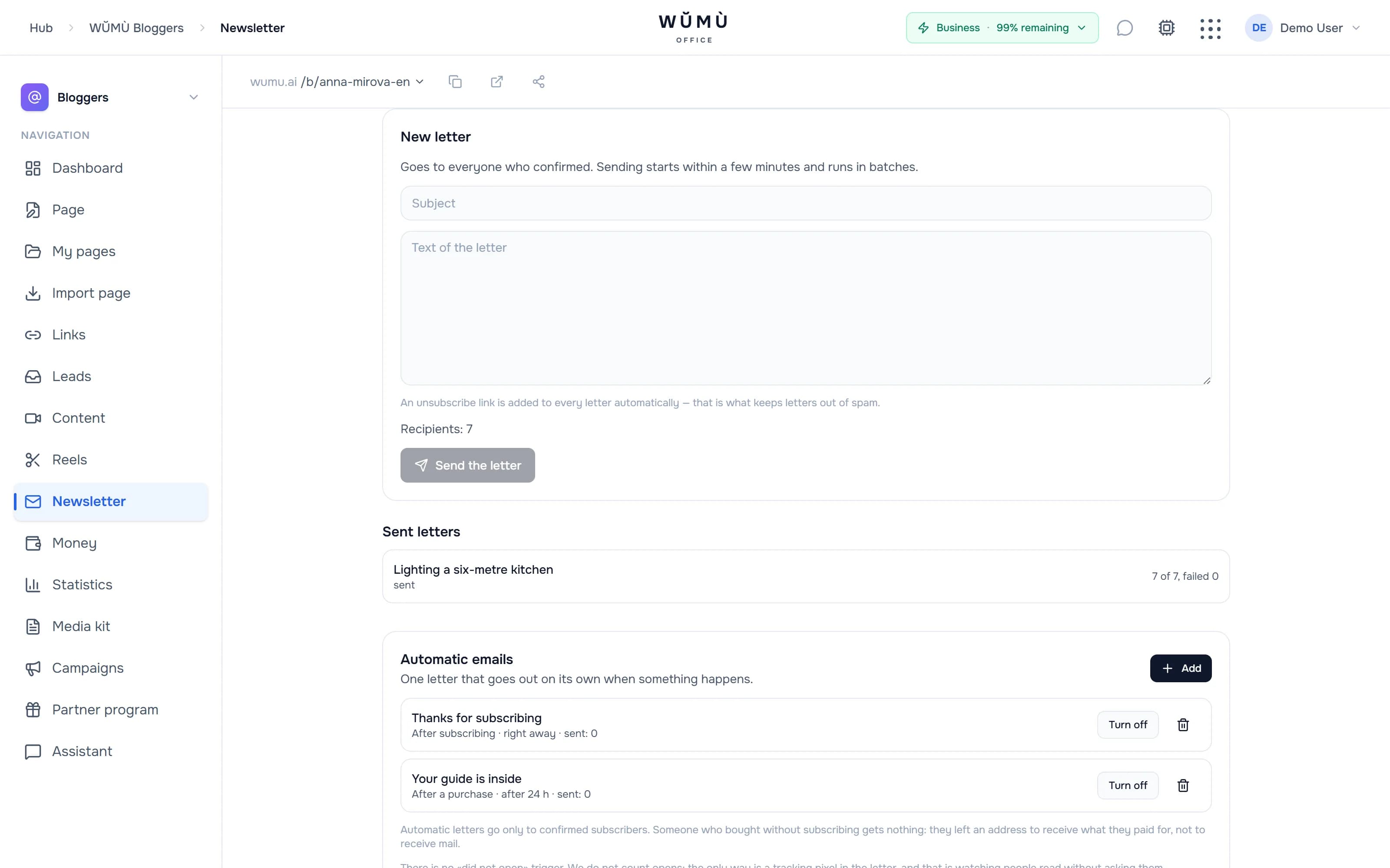 A letter to subscribers and automatic emails
