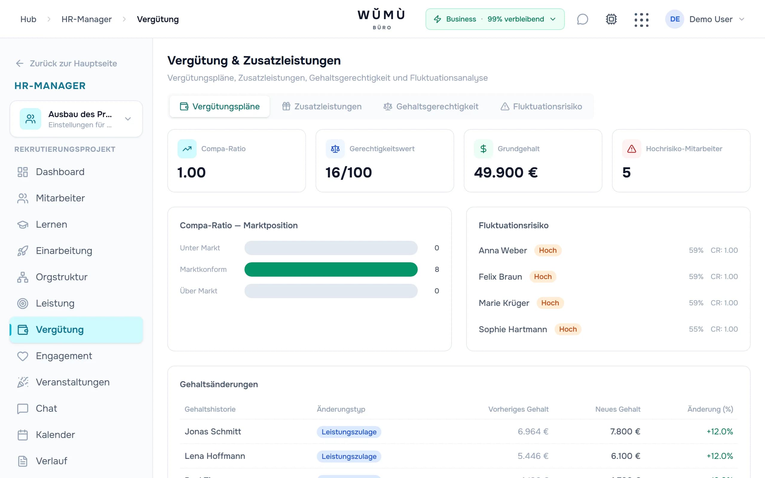 Vergütungsanalytik und Pay-Equity-Audit in WŬMÙ HR