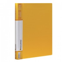 Папка с боковым металлическим прижимом и внутренним карманом BRAUBERG "Contract", желтая, до 100 л., 0,7 мм, 221790