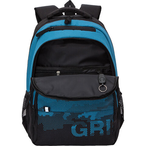 Рюкзак GRIZZLY молодежный, анатомическая спинка, карман для ноутбука, синий, 45х32х23 см, RU-130-1/2