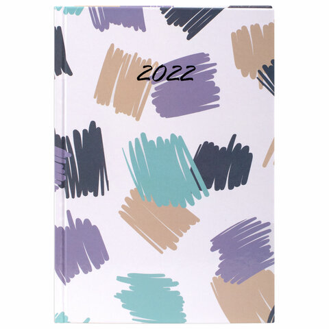 Ежедневник датированный 2022 (145х215 мм), А5, STAFF, ламинированная обложка, "Abstraction", 113342