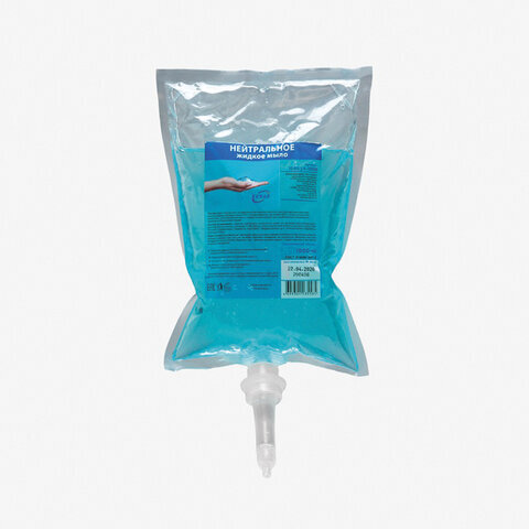 Картридж с жидким мылом одноразовый (S1) "Нейтральное", синее, 1л, KEMAN, 100024-1000