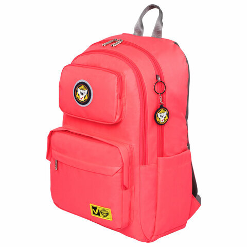 Рюкзак BRAUBERG LIGHT молодежный, с отд. для ноутбука, нагрудн. ремешок, розовый, 47х31х13 см,270298