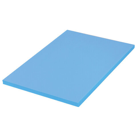 Бумага цветная BRAUBERG, А4, 80 г/м2, 100 л., медиум, синяя, для офисной техники, 112459