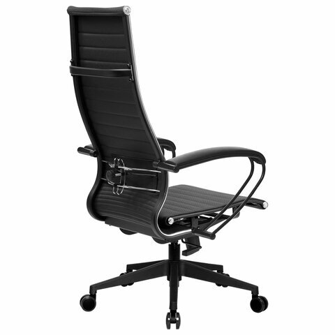 Кресло офисное МЕТТА "К-8.1" пластик, экокожа перфорированная, сиденье регулируемое, черное