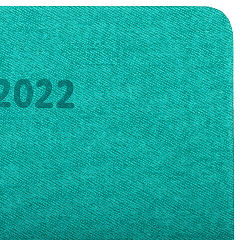 Ежедневник датированный 2022 А5 138x213 мм BRAUBERG "Mosaic", под кожу, карман для ручки, "бирюза", 112797