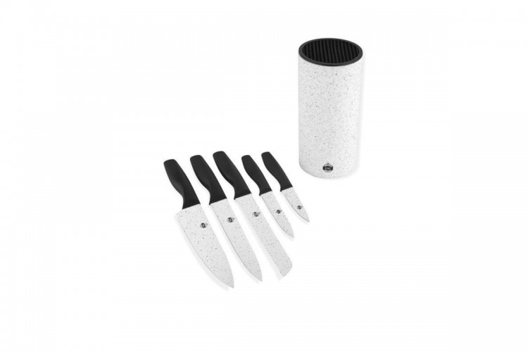 Набор кухонных ножей на белой подставке TAC, 6 предметов Bradex (TK 0330)
