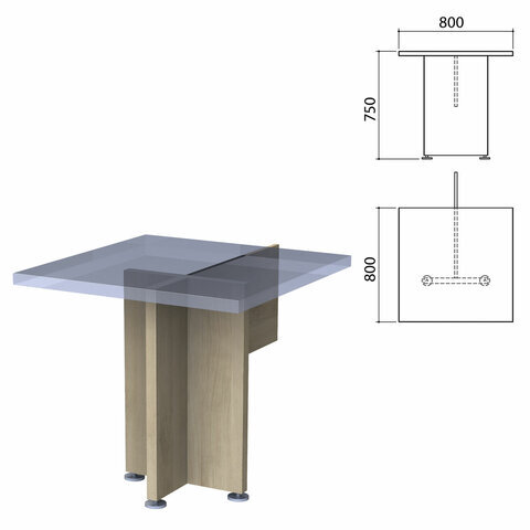 Каркас стола приставного "Приоритет" (ш800*г800*в750 мм), кронберг, К-916, ш/к 55652, К-916 кронберг