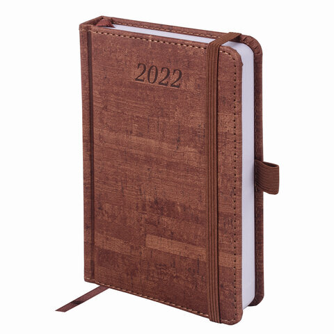 Ежедневник датированный 2022 МАЛЫЙ ФОРМАТ (100х150мм) А6, BRAUBERG Wood кори, 112928