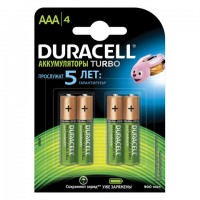 Батарейки аккумуляторные DURACELL, AAA (HR03), Ni-Mh, 900 mAh, КОМПЛЕКТ 4 шт., в блистере, 81546826