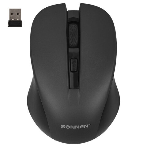Мышь беспроводная с бесшумным кликом SONNEN V18, USB, 800/1200/1600 dpi, 4 кнопки, че, 513514