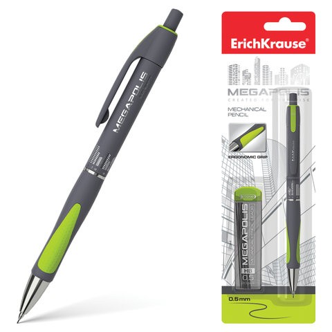 Набор ERICH KRAUSE "Megapolis concept", механический карандаш + сменные грифели, 0,5 мм, блистер, 20343