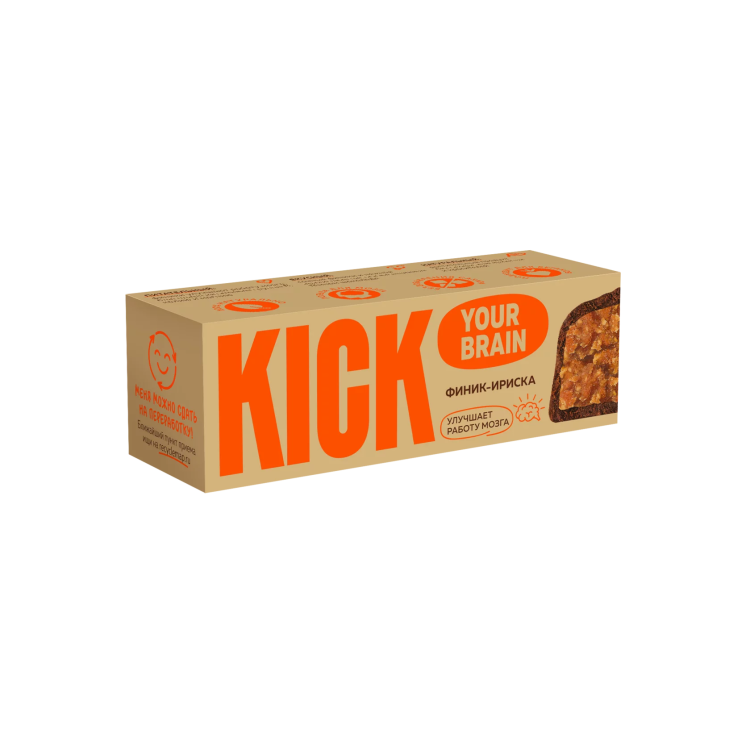 Батончик "KICK" финик-ириска в шоколаде 45г