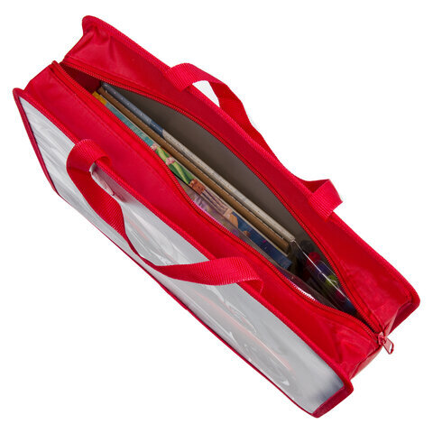 Папка с ручками ЮНЛАНДИЯ А4, 1 отделение, пластик, молния сверху, 75 мм, Moto, 270121