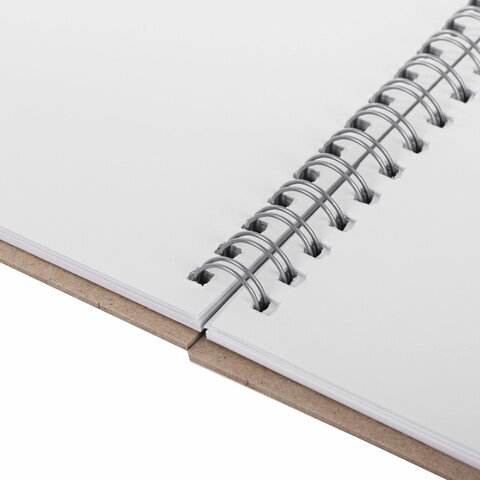 Скетчбук, белая бумага 180 г/м2, 195х195 мм, 20 л., гребень, твердая обложка, BRAUBERG ART CLASSIC, 112994