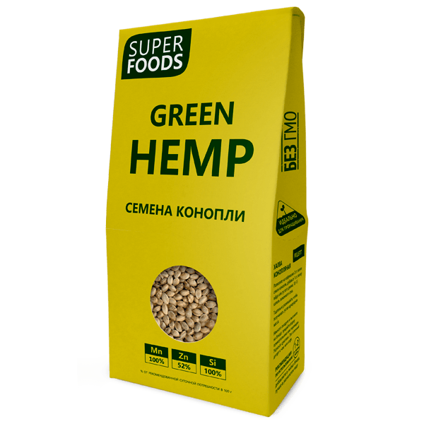 Конопля пищевая семена "Green Hemp seeds" 150г