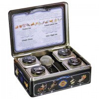 Чай HILLTOP "Зодиак", коллекция листового чая и заварная ложка-ситечко в шкатулке, 200 г, F507