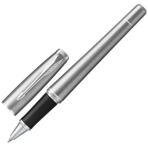 Ручка-роллер PARKER "Urban Core Metro Metallic CT", корпус серебристый, хромированные детали, черная, 1931588