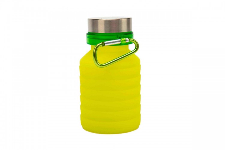 Бутылка для воды силиконовая складная с крышкой и карабином, 500 мл Bradex (TK 0271)