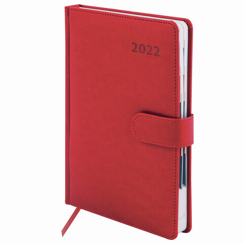 Ежедневник датированный 2022 А5 (148х218мм) GALANT Ritter, кожзам, красный, код_1С, 112938