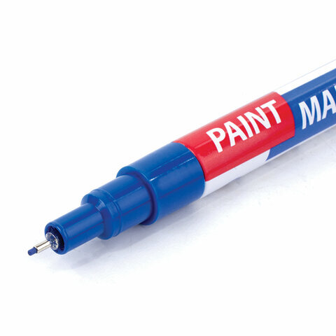 Маркер-краска лаковый EXTRA (paint marker) 1 мм, СИНИЙ, УЛУЧШЕННАЯ НИТРО-ОСНОВА, BRAUBERG,151961