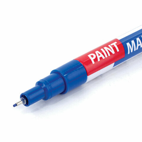 Маркер-краска лаковый EXTRA (paint marker) 1 мм, СИНИЙ, УЛУЧШЕННАЯ НИТРО-ОСНОВА, BRAUBERG,151961