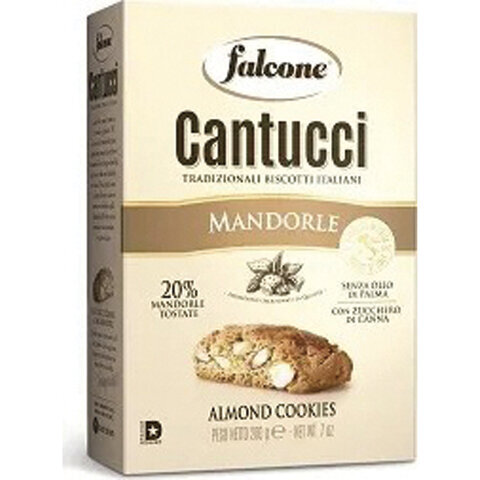 Печенье сахарное FALCONE Cantucci с миндалем, 200 г, картонная упаковка, ш/к 06257, MC-00013536
