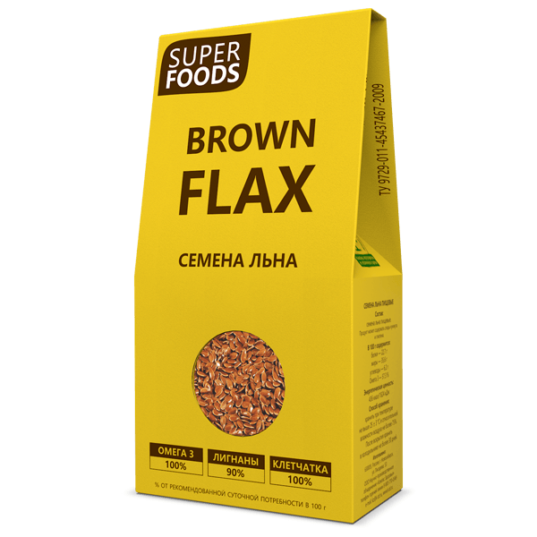Лён коричневый семена "Brown flax seeds" 150г