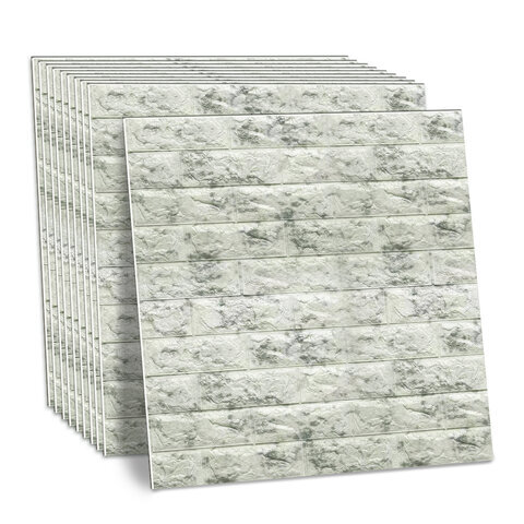 Панели для стен / стеновые панели 3D самоклеящиеся, "Кирпич серый гранит", 10 шт., 70х77 см, DASWERK, 607990