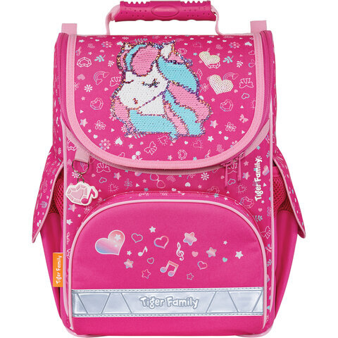 Ранец TIGER FAMILY для начальной школы, Nature Quest, Musical Pony (Pink), 35х31х19 см, 270208