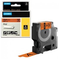 Картридж для принтеров этикеток DYMO Rhino, 19 мм х 5,5 м, лента виниловая, чёрный шрифт, оранжевая, 18436