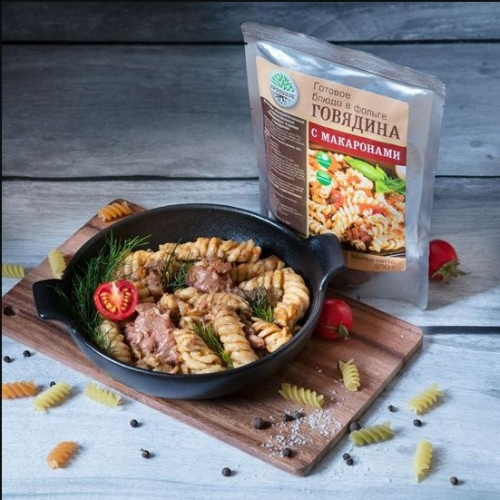 Говядина с макаронами, реторт-пакет 250г