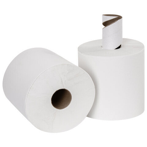 Полотенца бумажные с центральной вытяжкой 300 м, LAIMA (M2) UNIVERSAL WHITE, 1-слойные, белые, КОМПЛЕКТ 6 рулонов, 112506