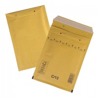 Конверт-пакеты с прослойкой из пузырчатой пленки (170х220 мм), крафт-бумага, отрывная полоса, КОМПЛЕКТ 100 шт., С/0-G