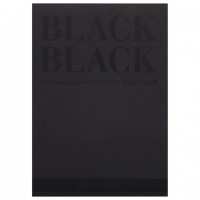 Альбом для зарисовок А4 (210x297 мм) FABRIANO "BlackBlack", черная бумага, 20 листов, 300 г/м2, 19100390