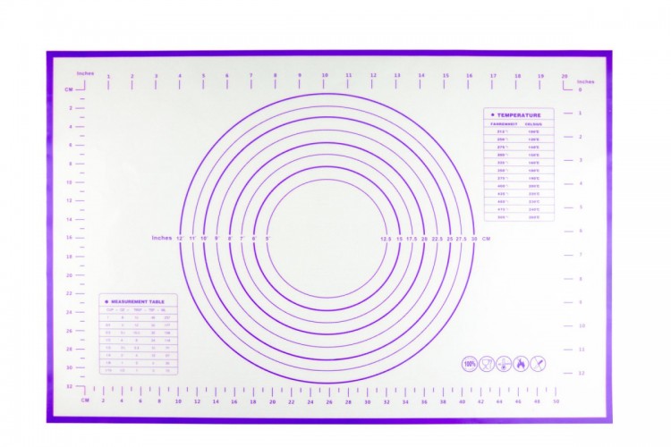 Силиконовый коврик с разметкой 60х40см, фиолетовый Bradex (TK 0500)