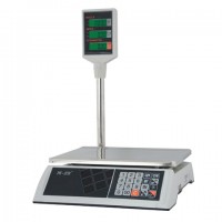 Весы торговые MERCURY M-ER 327P-15.2 LCD (0,05-15 кг), дискретность 2 г, платформа 325x230 мм, со стойкой