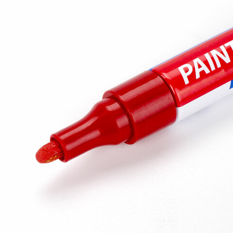 Маркер-краска лаковый EXTRA (paint marker) 4 мм, КРАСНЫЙ, УЛУЧШЕННАЯ НИТРО-ОСНОВА, BRAUBERG, 151980