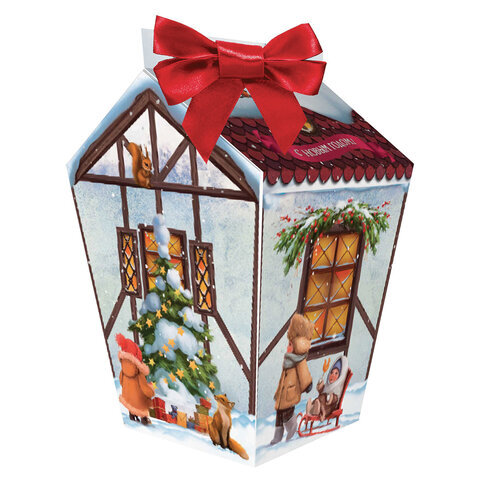 Подарок новогодний "Евродомик", 700 г, НАБОР конфет, картонная упаковка, ХР-357