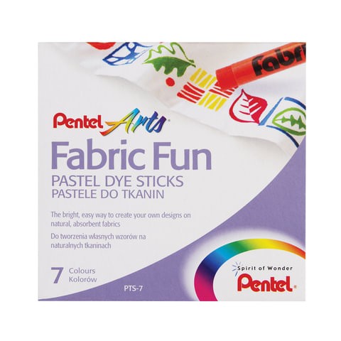 Пастель для ткани PENTEL "Fabric Fun", 7 цветов, картонная упаковка, PTS-7