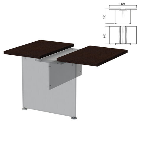 Столешница модуля стола для переговоров "Приоритет" (ш1400*г900*в750 мм), венге, К-91, К-913 венге