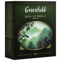 Чай GREENFIELD (Гринфилд) "Jasmine Dream" ("Жасминовый сон"), зеленый с жасмином, 100 пакетиков в конвертах по 2 г, 0586-09