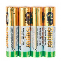 Батарейки GP Super, AAA (LR03, 24А), алкалиновые, комплект 4 шт., в пленке, 24ARS-2SB4