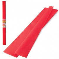 Цветная бумага крепированная плотная, растяжение до 45%, 32 г/м2, BRAUBERG, рулон, красная, 50х250 см, 126531