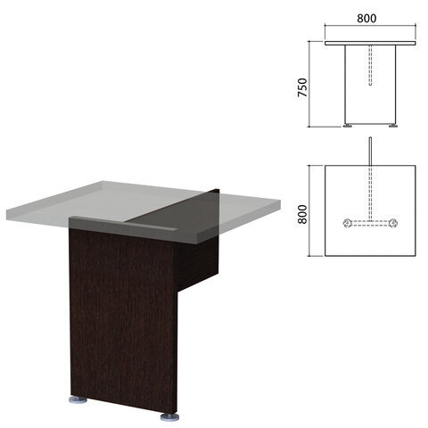 Каркас модуля стола приставного "Приоритет" (ш800*г800*в750 мм), венге, К-920, ш/к 34253, К-920 венге