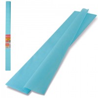 Цветная бумага крепированная плотная, растяжение до 45%, 32 г/м2, BRAUBERG, рулон, голубая, 50х250 см, 126534