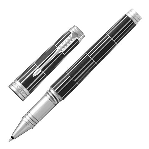 Ручка-роллер PARKER "Premier Luxury Black PT", корпус черный, палладиевые детали, черная, 1931403