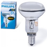 Лампа накаливания PHILIPS Spot R50 E14 30D, 40 Вт, зеркальная, колба d = 50 мм, цоколь E14, угол 30°, 054159