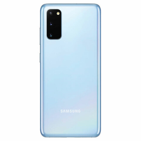 Смартфон SAMSUNG Galaxy S20, 2 SIM, 6,2”, 4G (LTE), 64/10 + 12 + 12 Мп, 128 ГБ, голубой, металл, SM-G980FLBDSER